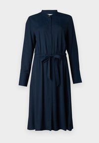 SOFT COLARLESS SHIRT DRESS - Abito a camicia - dark night navy
