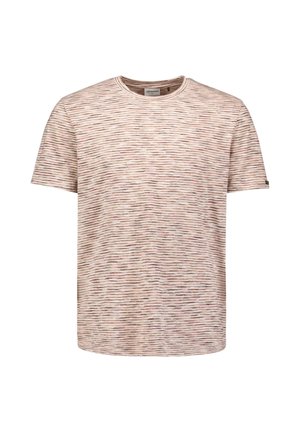 NO EXCESS, SHORT-SLEEVE STRIPED CREWNECK T-SHIRT - T-shirt print - stone
