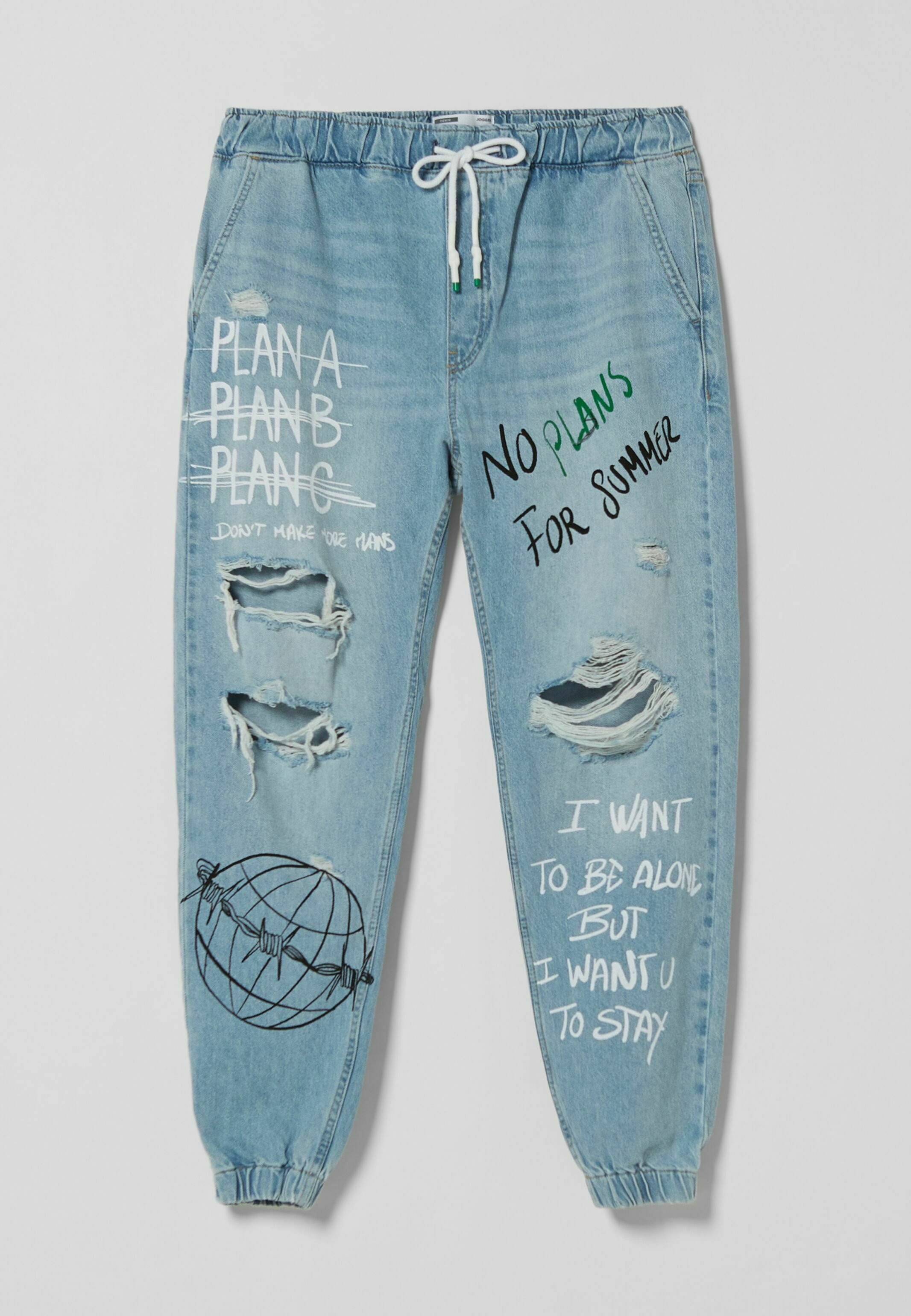 Bershka Relaxed fit jeans - light-blue 