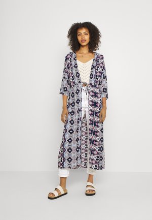 JDYJAYA LIFE MIDCALF KIMONO - Mantel - cloud dancer/blue