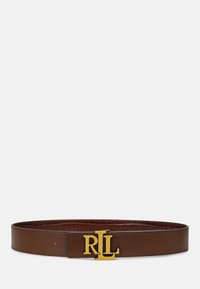Lauren Ralph Lauren LOGO REVERSIBLE CROC EMBOSSED WIDE BELT - Diržas - dark mahogany