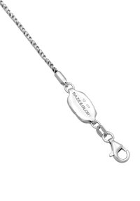 Sterling silver twisted chain with a lobster clasp, featuring a tag engraved with "MAZE & GLORY" and a heart symbol.