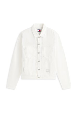 Tommy Jeans, RYAN REGULAR TONAL FLAG DENIM TRUCKER JACKET - Veste en jean - denim white