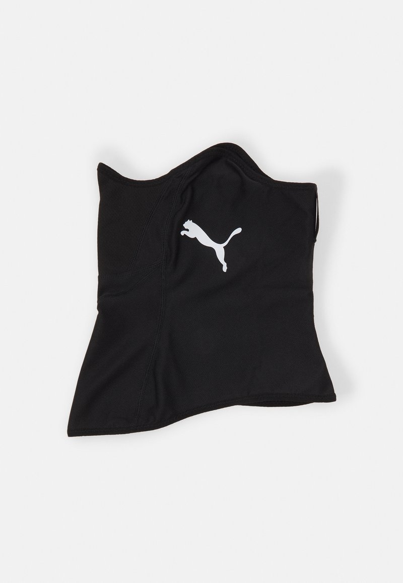 Căciulă neagră dintr-un material elastic, având un logo alb. Se potrivește strâns cu un design asimetric unic.