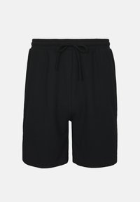 Μαύρα casual σορτς με ελαστική μέση και εσωτερικό κορδόνι μπροστά, με πλαϊνές τσέπες και άνετη εφαρμογή.