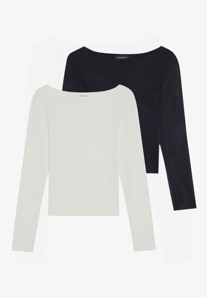 2 PACK - Top s dlhým rukávom - off-white,black