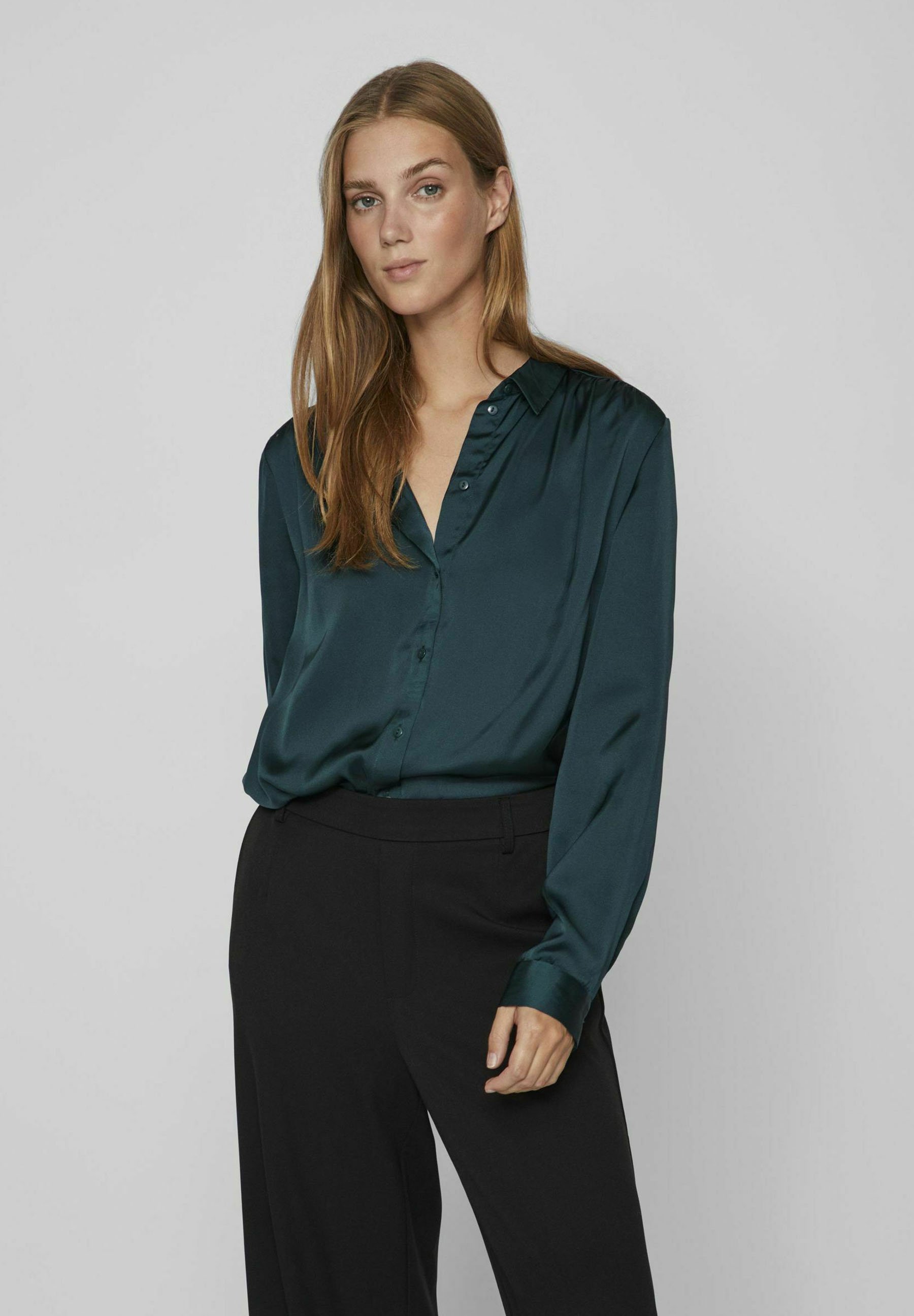 Chemisier VILA Bleu Marine - Taille M - Manches Longues - Occasion En Excellent état