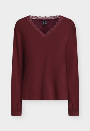Vero Moda, VMBELLA LACE TOP - Longsleeve - windsor wine