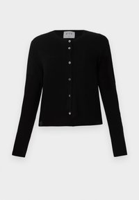 Μ�αύρος cardigan με μακριά μανίκια, στρογγυλή λαιμόκοψη και έξι κουμπιά μπροστά. Φτιαγμένο από μαλακό υλικό με ελαφρώς υφή.