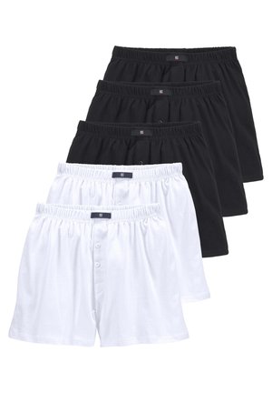 Set de calzoncillos que incluye dos pares blancos y tres negros. Confeccionados en suave algodón, con cinturilla elástica y detalle de abertura con botón.