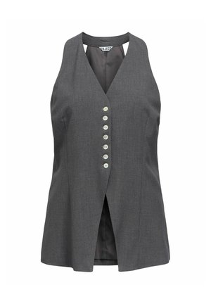 Object, WAISTCOAT BUTTON FRONT - Veste sans manches - dark grey melange