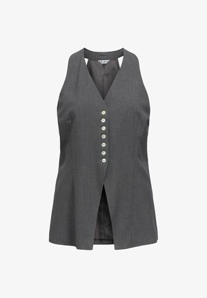 Object, WAISTCOAT BUTTON FRONT - Veste sans manches - dark grey melange