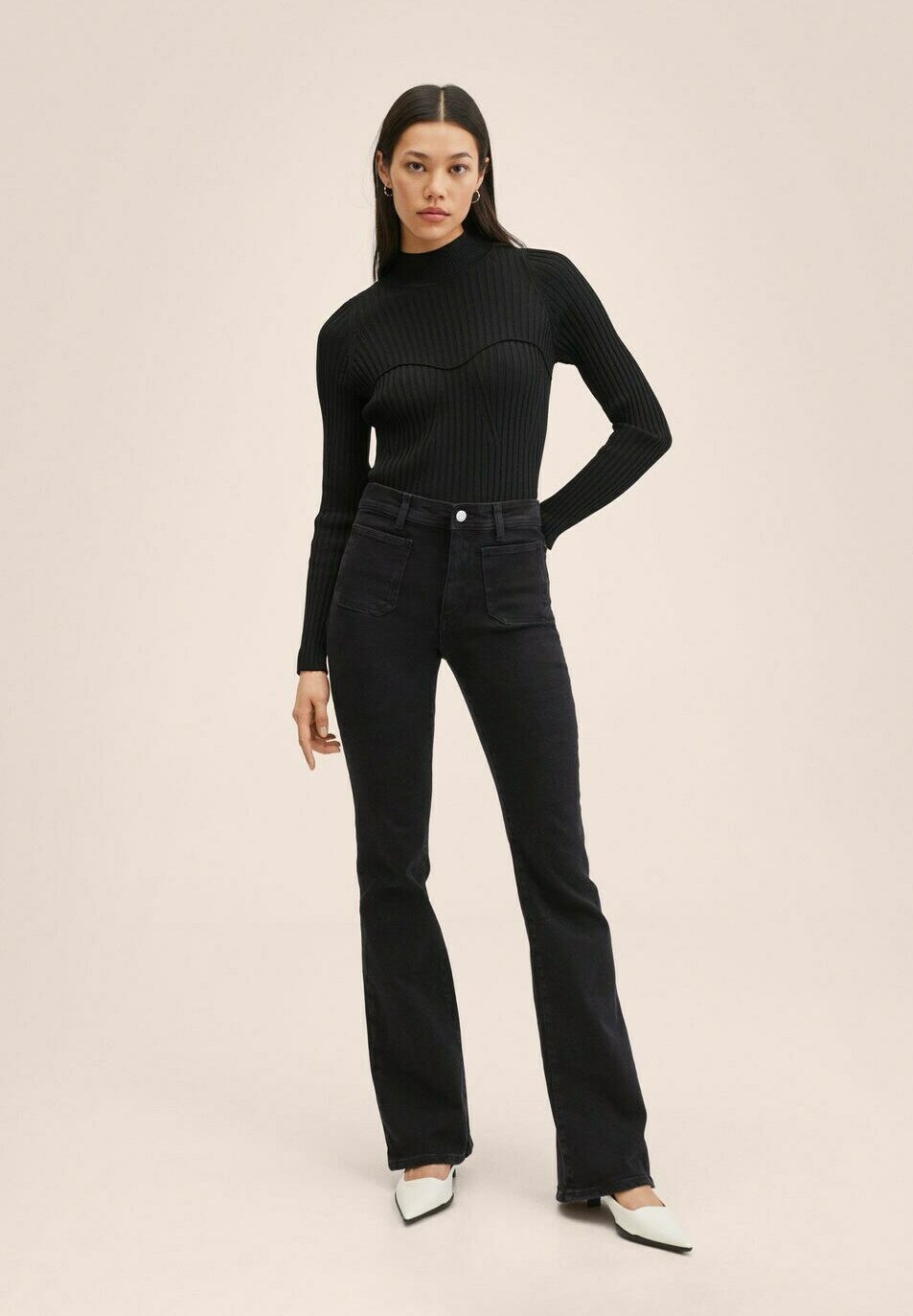 Mango VALEN - Vaqueros a campana - black denim/denim negro - Zalando.es