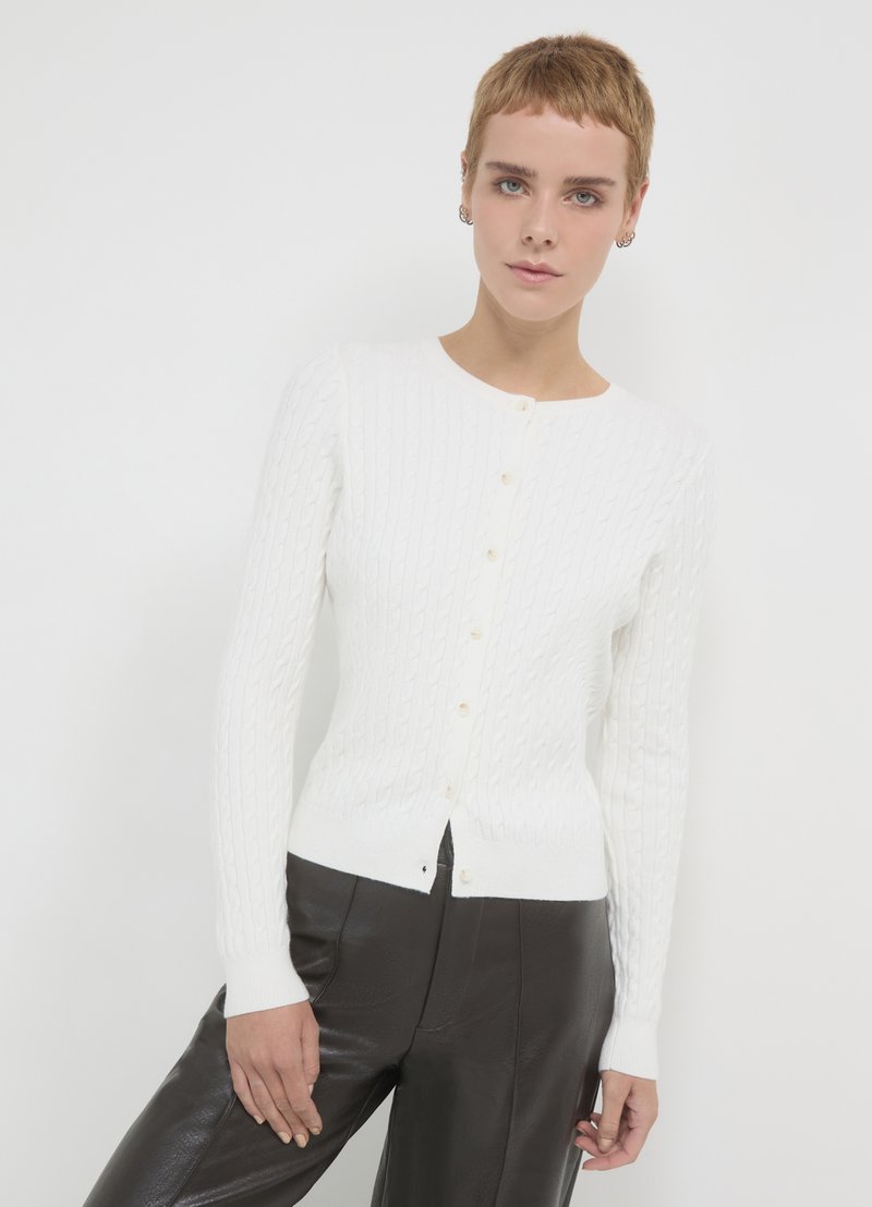Calliope TRECCE - Strickjacke - bianco