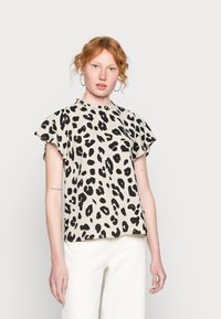 ONLY ONLJULIA LIFE CAP SLEEVE - T-shirt estampada - beige