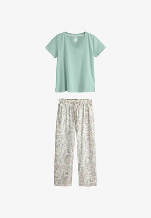 Next, Yöasusetti - sage green paisley floral