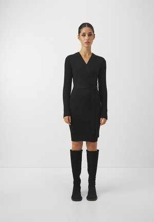JDY Petite JDYPRIME LIFE WRAP DRESS - Enostavna obleka - black