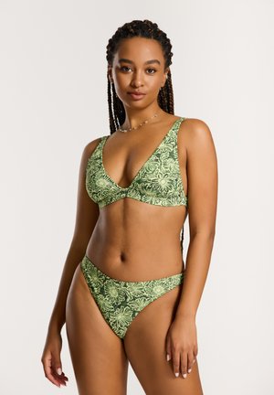 AMY FIXED TRIANGLE STRUCTURE SET - Bikini - green daisy bouquet