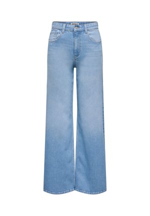 ONLY MIT WEITEM  - Wide leg - light blue denim