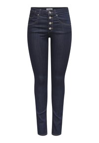 ONLRAIN BUTTON PUSH UP - Uske traperice - dark blue denim
