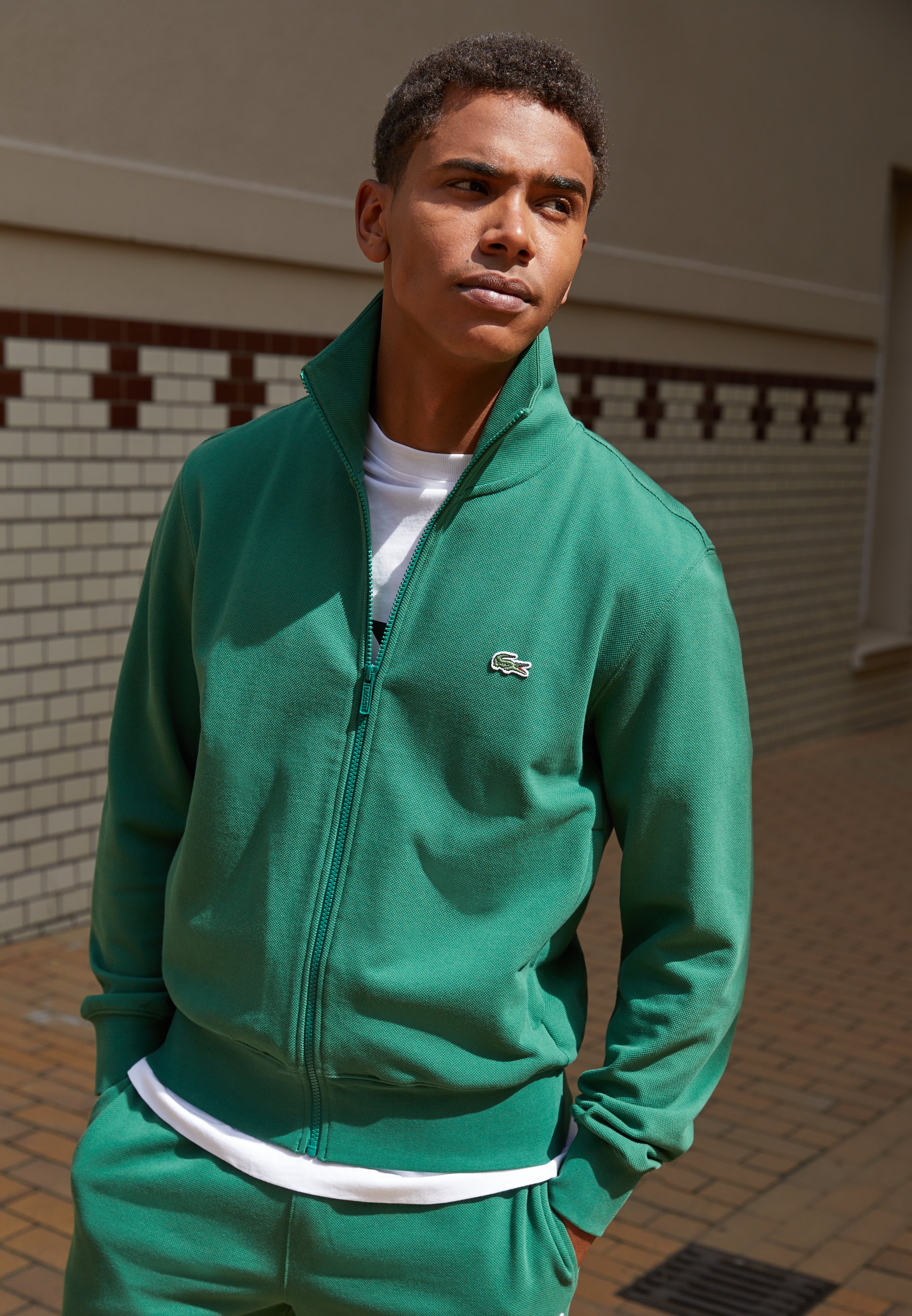 Lacoste zip up fleece sweatshirt Clearance