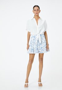Koton VOLUMINOUS CUTWORK FLORAL - A-lijn rok - blue
