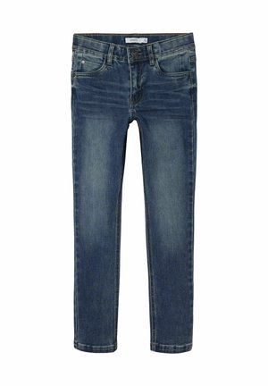 Pieguloša piegriezuma džinsi - dark blue denim