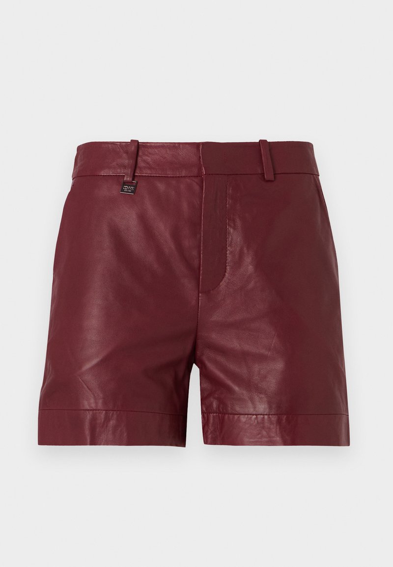 OCHNIK Leren broek bordeauxrood