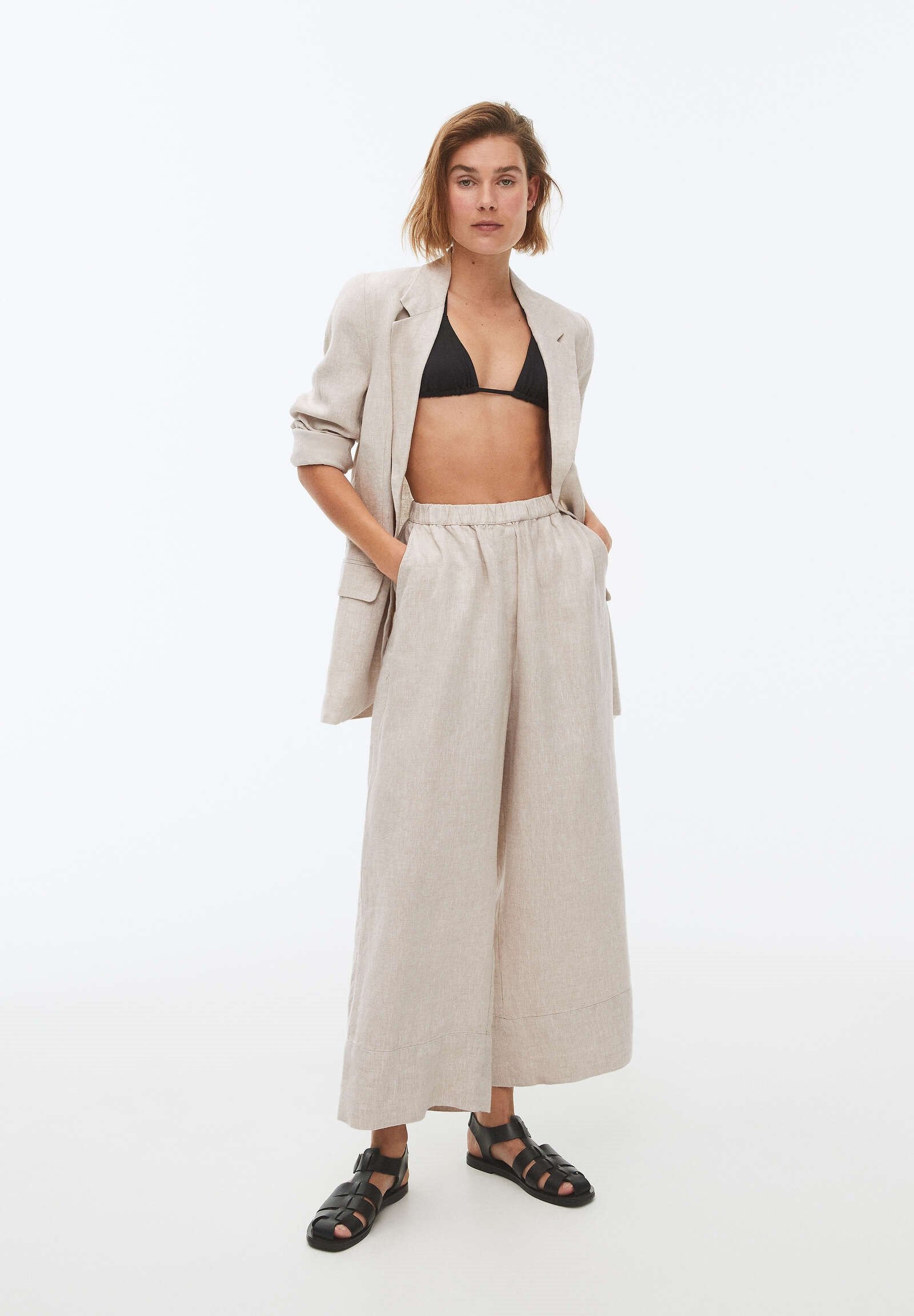 OYSHO Pantaloni - beige - Zalando.it