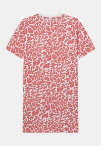 Koszulka z krótkim rękawem w kolorze białym z wyrazistym wzorem w koralowe zwierzęta. Posiada okrągły dekolt oraz luźny, prosty krój.