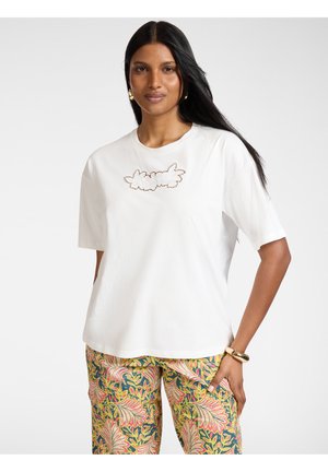 Elena Mirò T-SHIRT CON RICAMO - T-shirt con stampa - bianco