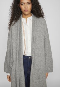VILA VIBLAZA LONG CARDIGAN - Casaco de malha - light grey
