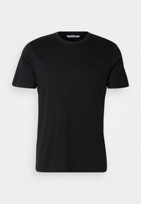 REGULAR FIT IN MERCERIZED SLUB WITH EMBROIDERED LOGO - T-shirt basic - black