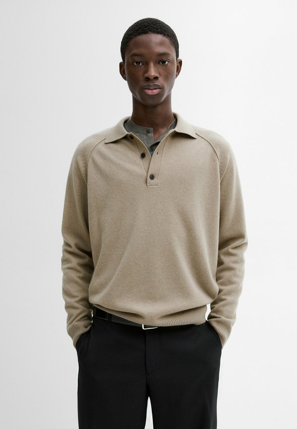 WITH COLLAR  - Long sleeved top - beige