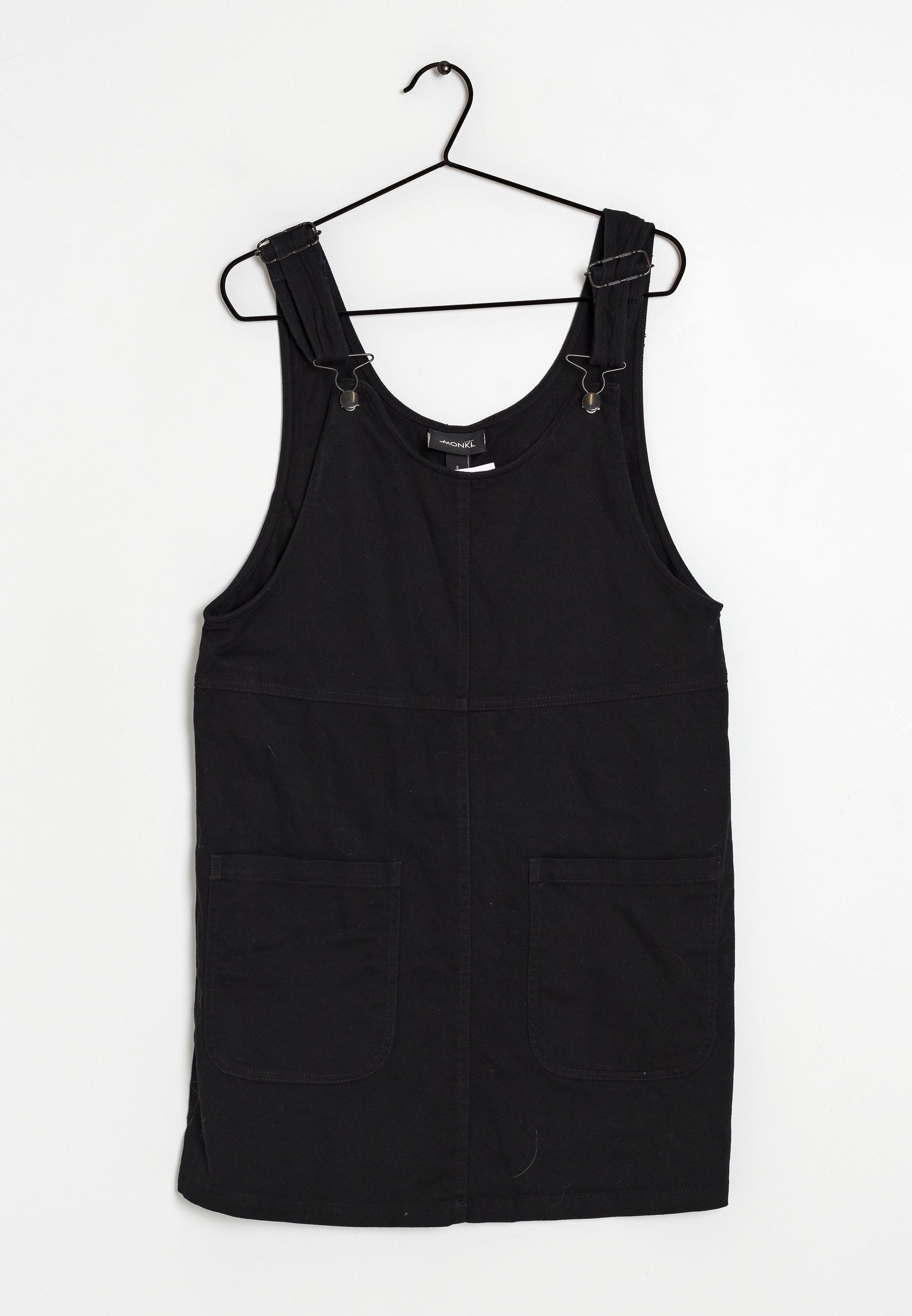 monki black denim dress Monki zip up mini denim dress in washed black