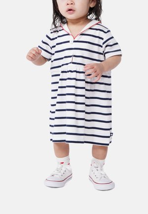 KURZÄRMELIGES MIT STREIFEN   - Vestito casual - marshmallow smoking