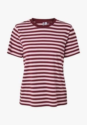 Pieces, PCRIA SS TEE MULTICOL STRIPES BC - Camiseta estampada - tawny port