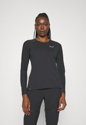Salewa PEDROC DRY TEE W. - Topper langermet - black out