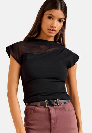 Friends Like These, CHIFFON MIX TOP - Blouse - black