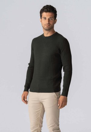 CABLE KNIT - Striktrøje - army