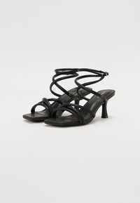 Even&Odd Wide Fit Sandale cu baretă pe gleznă - black