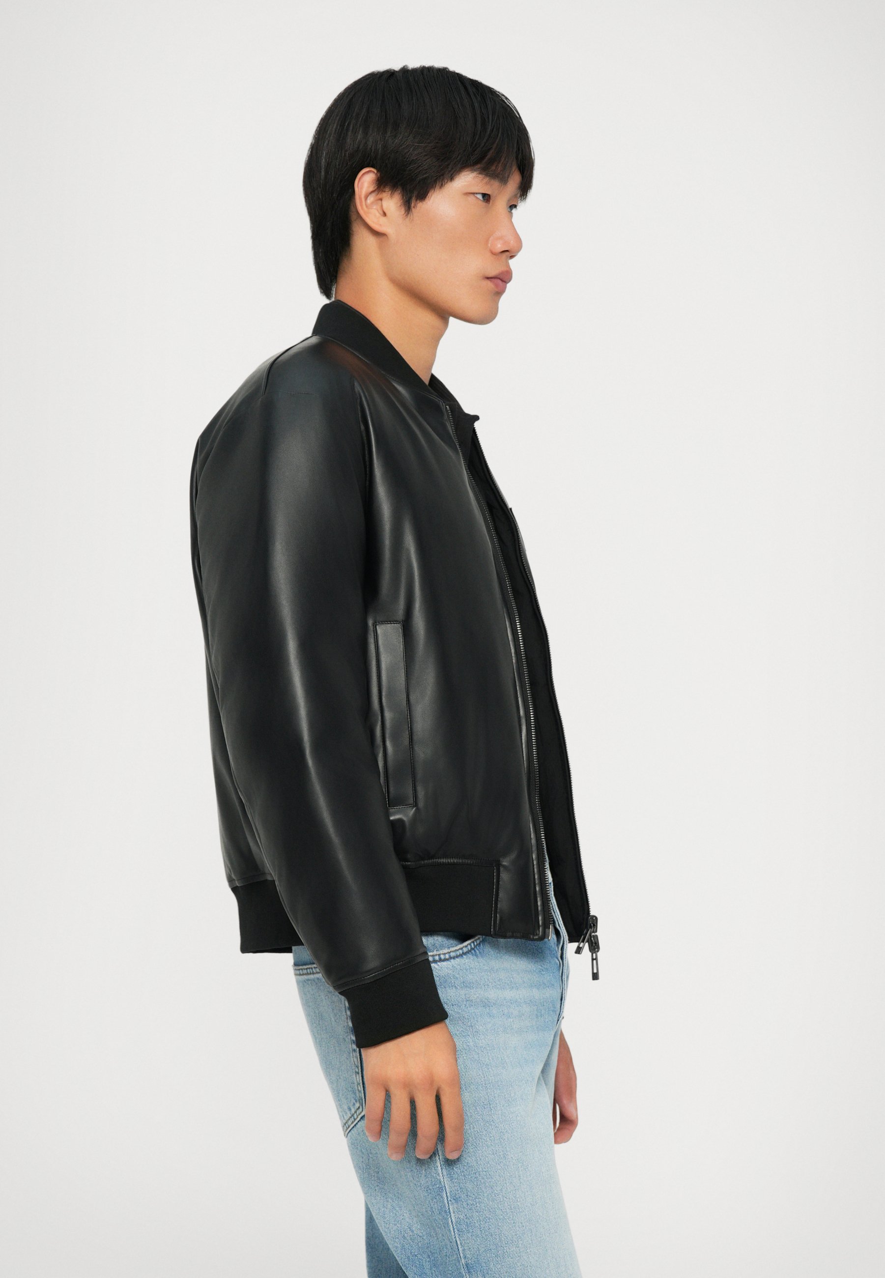 ジャケット・アウター archive ARMANI JEANS fake leather bomber 1990's Armani Jeans Leather Bomber Jacket - Sold Armani black