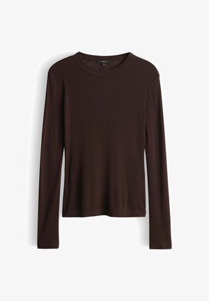 OPUS, SLIM FIT STRAIGHT CUT - T-shirt à manches longues - coffee bean