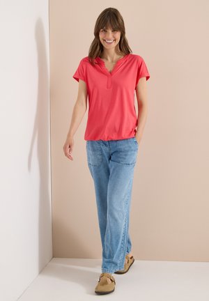Cecil, SHORT-SLEEVE SHIRT IN TUNIC LOOK - Camiseta básica - coral