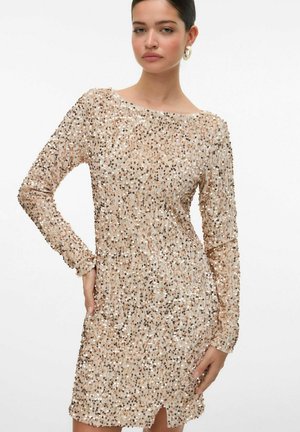 VMBELLA LS SHORT SQ  JRS GA - Cocktailjurk - pumice stone