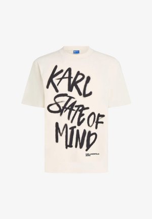 Karl Lagerfeld Jeans, KARL QUOTE - Μπλουζάκι με στάμπα - egret