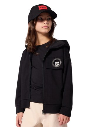 HUGO Kids, CARDIGAN À CAPUCHE - Sweat zippé - black