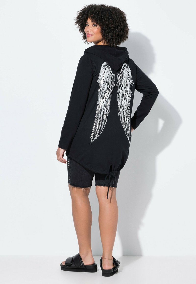 Angel of Style - FLÜGEL-MOTIV AUF DEM RÜCKEN - Zip-up sweatshirt - black, Enlarge