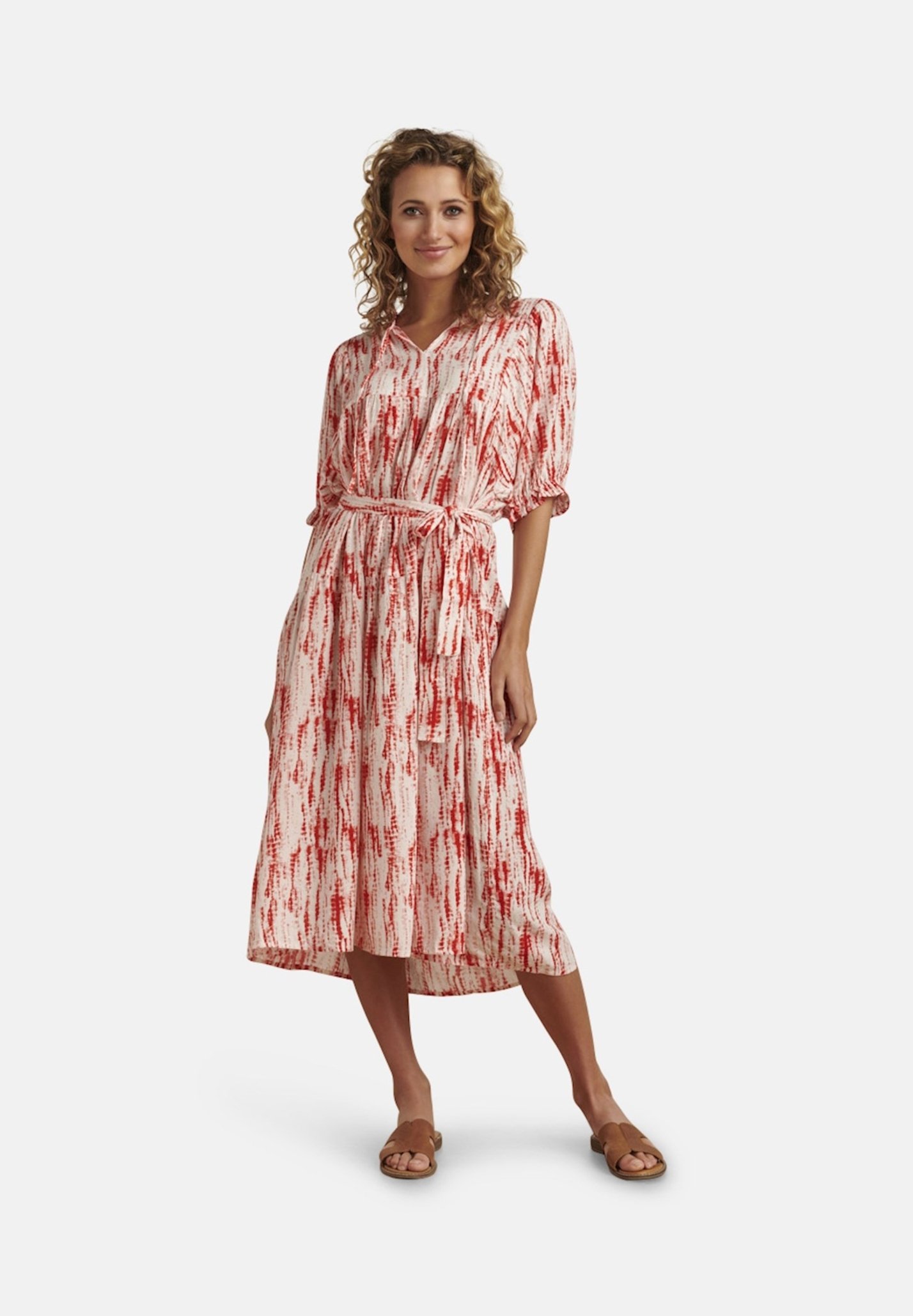 Smashed Lemon Day dress brique offwhite mottled orange Zalando