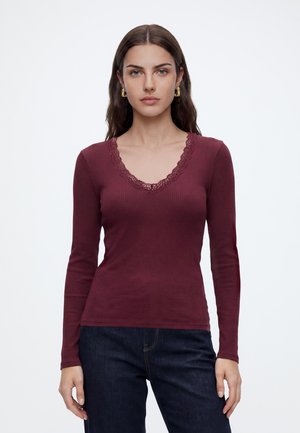 ONLY, ONLSARA SHARAI - Pikkade varrukatega topp - burgundy